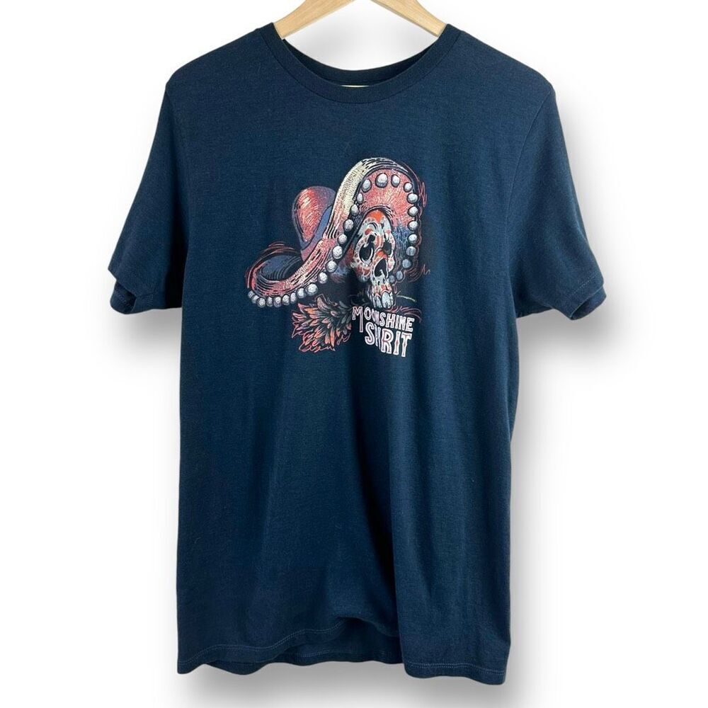 Moon Shine Spirit By Brad Paisley Mens M Sombrero‎ Sugar Skull Graphic Tee Black